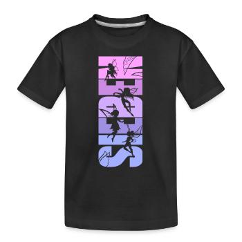 Feen 7. Geburtstag 7 Jahre alt Mädchen Fee - Kinder Premium Bio T-Shirt - Schwarz - Vorne