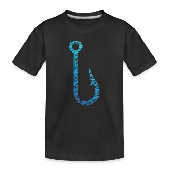 Fishing Hook Hook Scribble Colors Angler - Kids' Premium Organic T-Shirt - black - Front