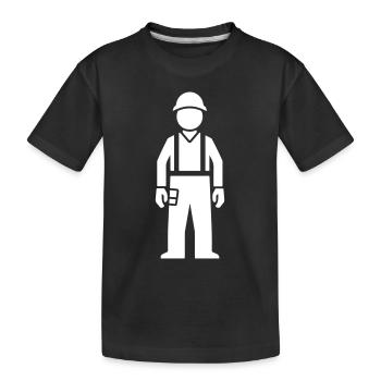 Construction Worker Icon - Kids' Premium Organic T-Shirt - black - Front