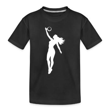 Volleyball Spielerin Symbol - Kinder Premium Bio T-Shirt - Schwarz - Vorne