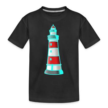 Leuchtturm Nautik Seefahrt Maritim Xmas - Kinder Premium Bio T-Shirt - Schwarz - Vorne