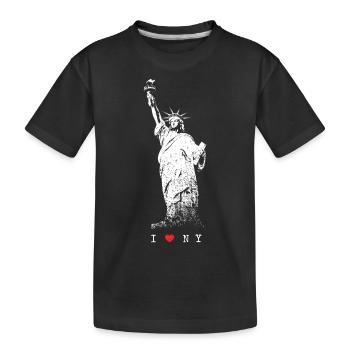 I Love NY New York Freiheitsstatue USA Skyline NYC - Kinder Premium Bio T-Shirt - Schwarz - Vorne