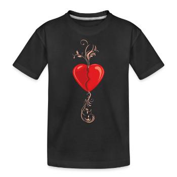 Broken heart - Kids' Premium Organic T-Shirt - black - Front