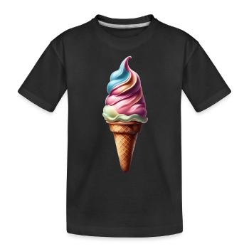 Délicieux cornet de glace coloré - T-shirt bio Premium Enfant - noir - Devant