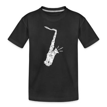 Tenor Saxophon (Vintage/Weiß) für Saxophonisten - Kinder Premium Bio T-Shirt - Schwarz - Vorne