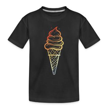 Eiswaffel Skizze Retro Style - Kinder Premium Bio T-Shirt - Schwarz - Vorne
