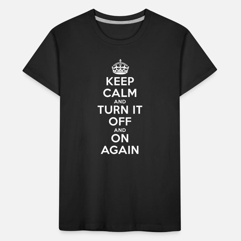 Keep Calm – Turn it Off Nerd Admin Design Kinder Premium Bio T-Shirt