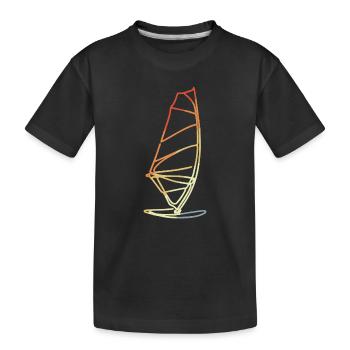 Windsurfing in retro style - Kids' Premium Organic T-Shirt - black - Front