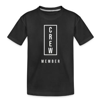 Crew Member Vertical Typo Team Staff Event Design - Kids' Premium Organic T-Shirt - black - Front