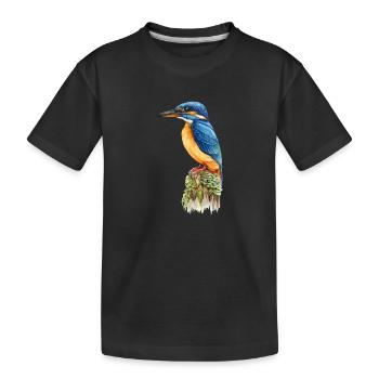 Eisvogel - Kinder Premium Bio T-Shirt - Schwarz - Vorne