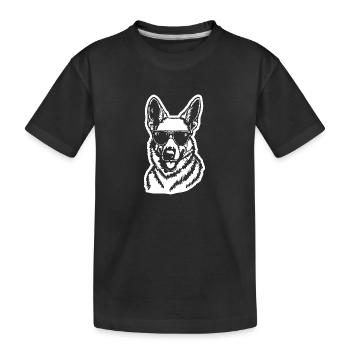 Schäferhund Hund Hundekopf - Kinder Premium Bio T-Shirt - Schwarz - Vorne