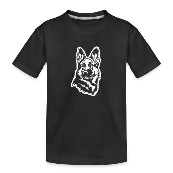 Schäferhund Hund Hundekopf - Kinder Premium Bio T-Shirt - Schwarz - Vorne