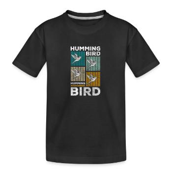 Les militants des droits des animaux adorent les colibris - T-shirt bio Premium Enfant - noir - Devant