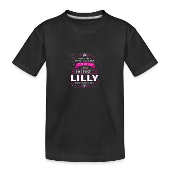 Your Highness Lilly enters the room - Kids' Premium Organic T-Shirt - black - Front