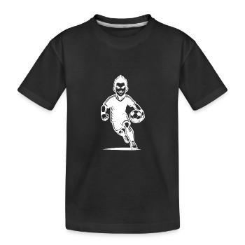 Sportlicher Fussballspieler mit Ball - Kinder Premium Bio T-Shirt - Schwarz - Vorne