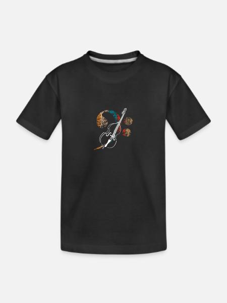 Großer Bassschlüssel mit Kontrabass - Kinder Premium Bio T-Shirt - Schwarz