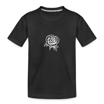 Rose Blume Liebe - Kinder Premium Bio T-Shirt - Schwarz - Vorne