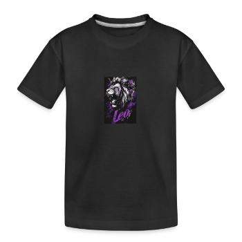 Löwe Leo - Kids' Premium Organic T-Shirt - black - Front