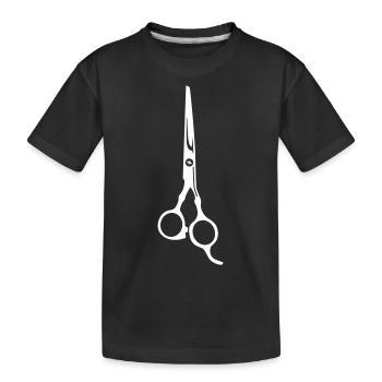 Schere Barber icon - Kinder Premium Bio T-Shirt - Schwarz - Vorne