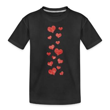 Herz - Kinder Premium Bio T-Shirt - Schwarz - Vorne