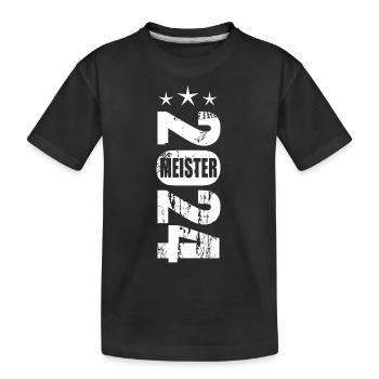 Meister 2024 Aufstiegstrikot Aufstieg 24 - Kinder Premium Bio T-Shirt - Schwarz - Vorne