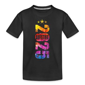 Aufsteiger 2025 Aufstiegstrikot Aufstieg 25 - Kinder Premium Bio T-Shirt - Schwarz - Vorne