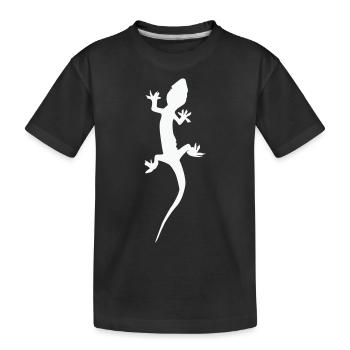 Gecko Echse - Kinder Premium Bio T-Shirt - Schwarz - Vorne