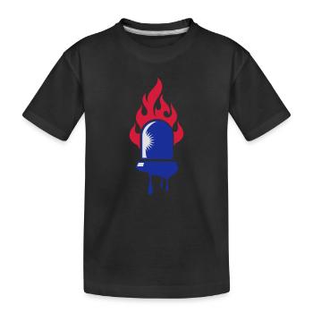 Blaulicht Feuerwehr - Kinder Premium Bio T-Shirt - Schwarz - Vorne
