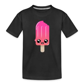 Chupito de helado con ojos brillantes - Kids' Premium Organic T-Shirt - black - Front