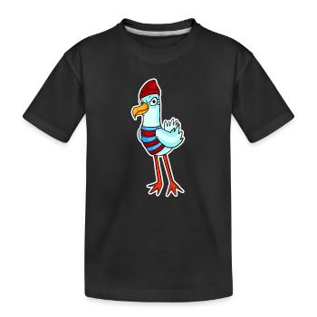 Mouette de la mer du Nord Motif Oiseau - T-shirt bio Premium Enfant - noir - Devant