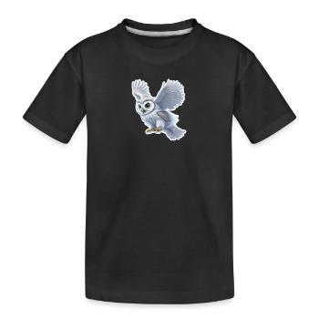 Eulenflug Sticker - Kinder Premium Bio T-Shirt - Schwarz - Vorne