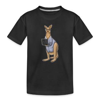 Bureau de l’ordinateur portable du secrétaire kangourou - T-shirt bio Premium Enfant - noir - Devant
