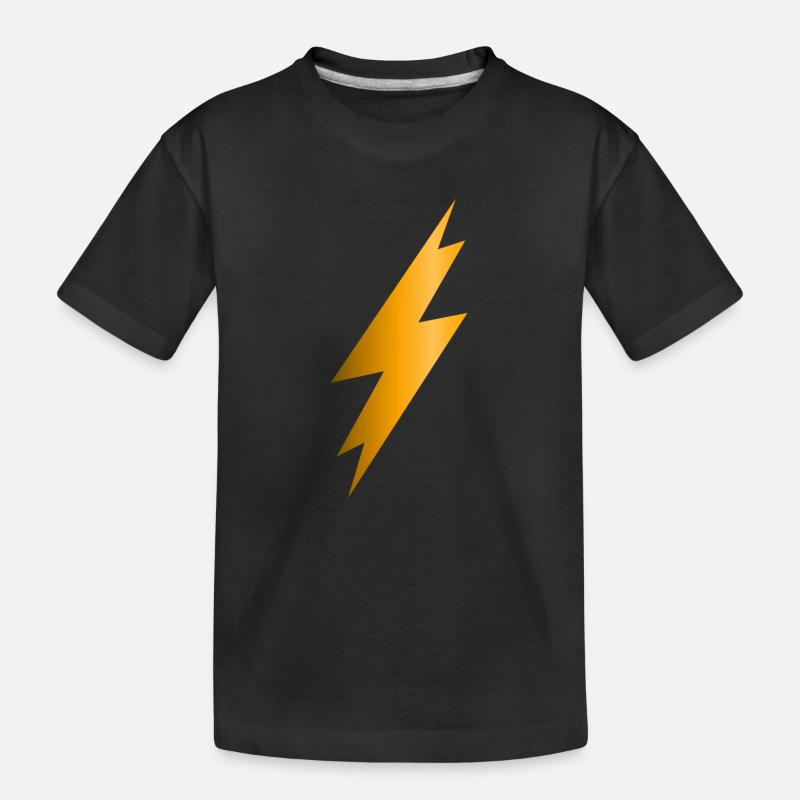 Lightning Bolt - Kids' Premium Organic T-Shirt - black