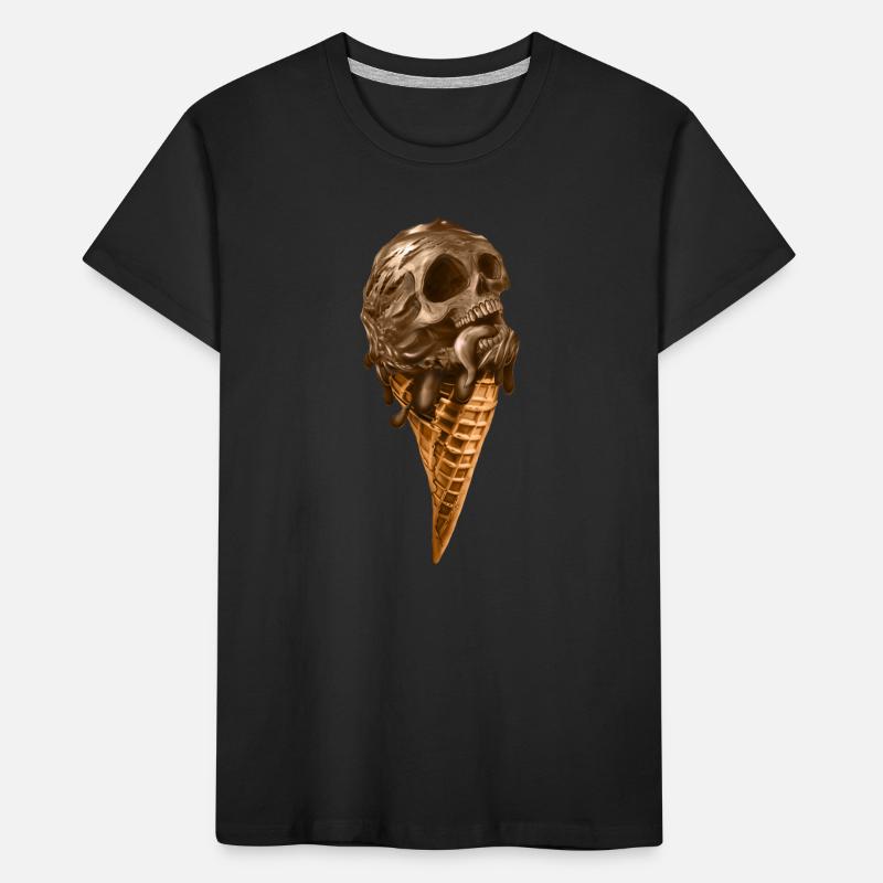 Softeis mit ätherischem Totenkopf Kinder Premium Bio T-Shirt