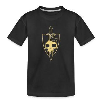 Vektor-Skulls: Kings Blade and Shield - Kids' Premium Organic T-Shirt - black - Front