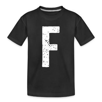 F-Buchstabe - Kinder Premium Bio T-Shirt - Schwarz - Vorne