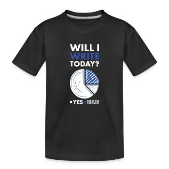 Writer Will I Write Today - Kids' Premium Organic T-Shirt - black - Front