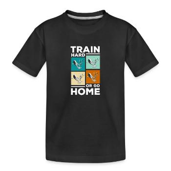 Crosstrainer Fitnessstudio - Kinder Premium Bio T-Shirt - Schwarz - Vorne