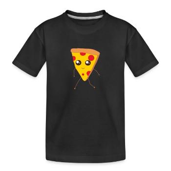Delicious Kawaii Pizza - Kids' Premium Organic T-Shirt - black - Front