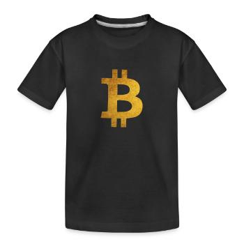 Gold Bitcoin - Kinder Premium Bio T-Shirt - Schwarz - Vorne