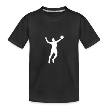 Silhouette de joueur de volley-ball - T-shirt bio Premium Enfant - noir - Devant