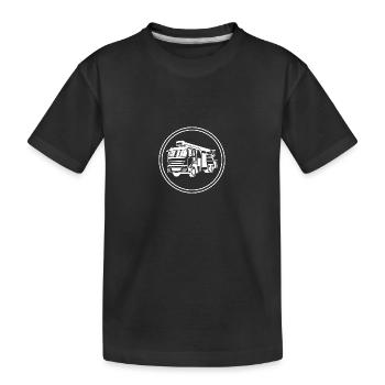Camion de pompiers Brigade de pompiers - T-shirt bio Premium Enfant - noir - Devant