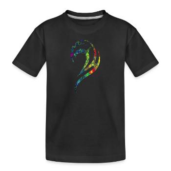 Gothic Tattoo gelb gruen marmoriert - Kinder Premium Bio T-Shirt - Schwarz - Vorne