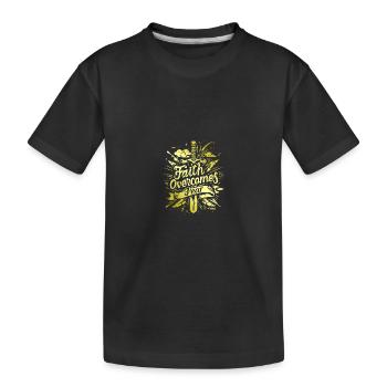 Faith Bible verse Bible verse Jesus Christ - Kids' Premium Organic T-Shirt - black - Front