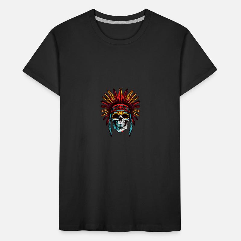 Crâne Apache Indien T-shirt bio Premium Enfant