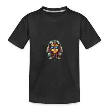 Pharao Totenkopf Cool - Kinder Premium Bio T-Shirt - Schwarz - Vorne
