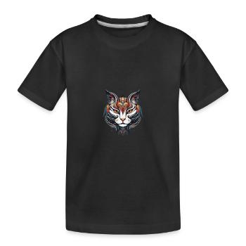 Tête de portrait de chat - T-shirt bio Premium Enfant - noir - Devant