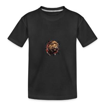 Tête de Lion Symbole Animal Tête de Lion - T-shirt bio Premium Enfant - noir - Devant