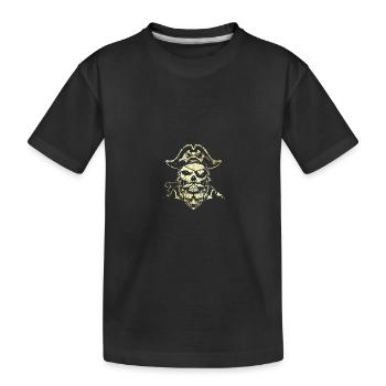 Pirate Skull - Kids' Premium Organic T-Shirt - black - Front