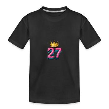 27 Numéro Jersey Couronne - T-shirt bio Premium Enfant - noir - Devant